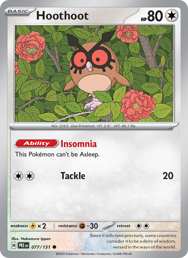 Hoothoot (077/131) Reverse Holo card image