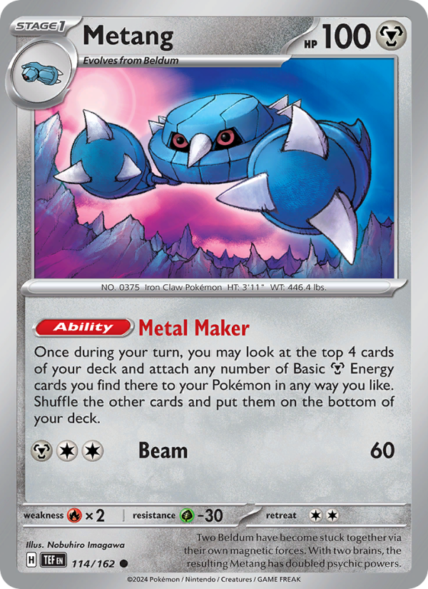 Metang (114/162) Reverse Holo card image