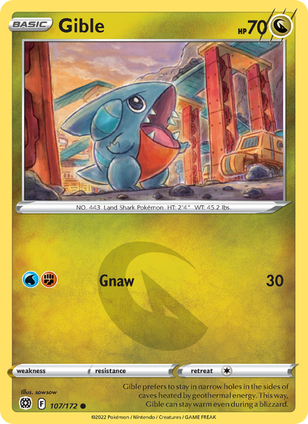 Gible (107/172) Reverse Holo card image