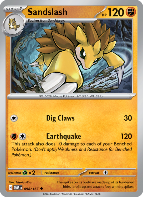 Sandslash (098/167) Reverse Holo card image