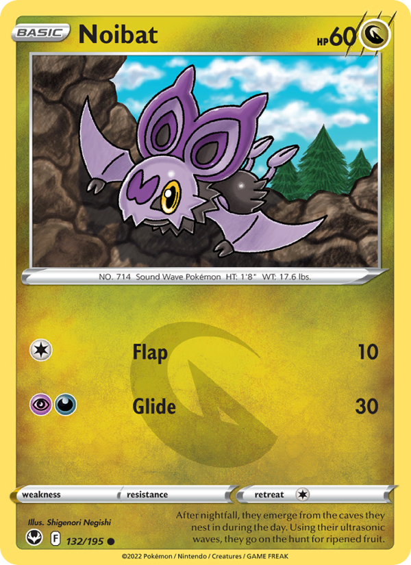 Noibat (132/195) Reverse Holo card image