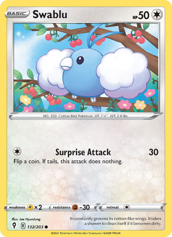 Swablu (132/203) Reverse Holo card image
