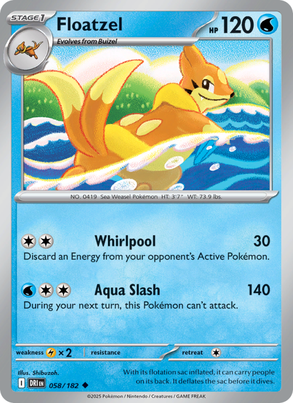 Floatzel (058/182) Reverse Holo card image