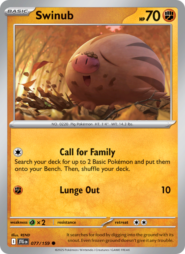 Swinub (077/159) Reverse Holo card image