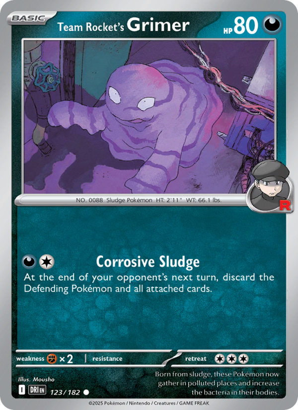 Team Rocket's Grimer (123/182) Reverse Holo card image