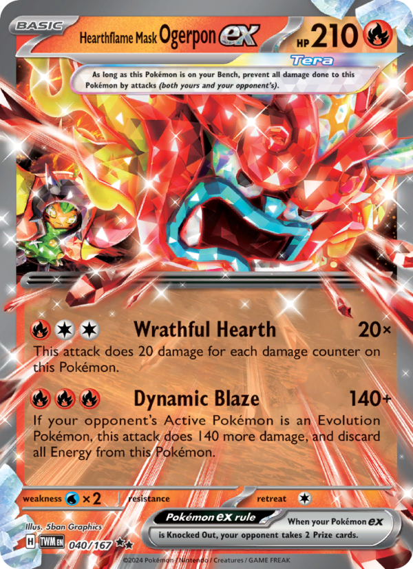 Hearthflame Mask Ogerpon ex (040/167) Holographic card image