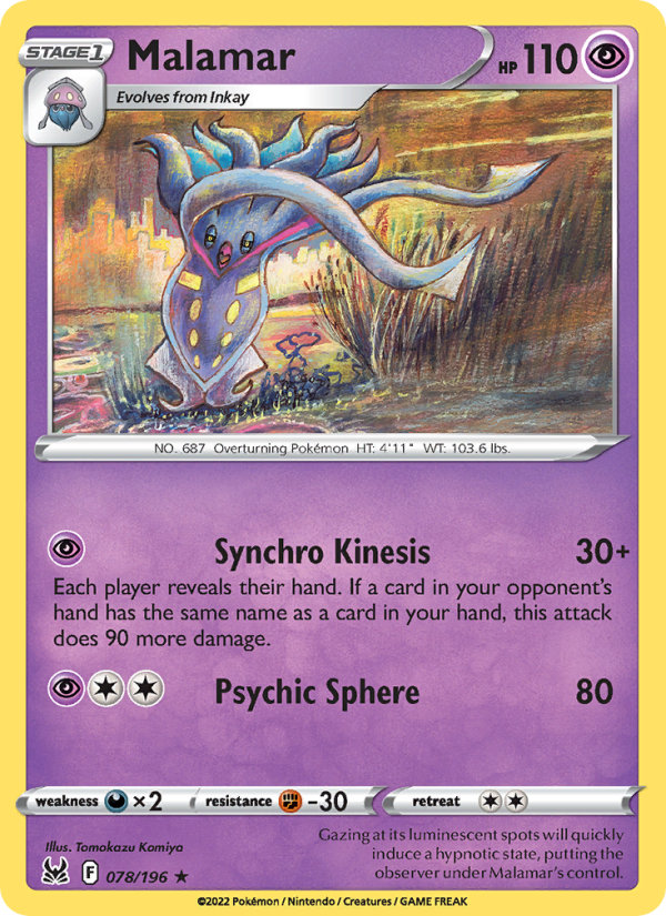 Malamar (078/196) Reverse Holo card image