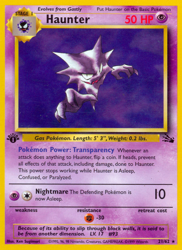 Haunter (021/62) Reverse Holo card image