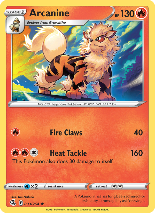 Arcanine (033/264) Reverse Holo card image