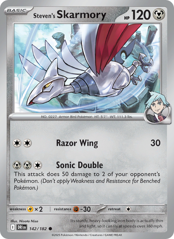 Steven's Skarmory (142/182) Reverse Holo card image