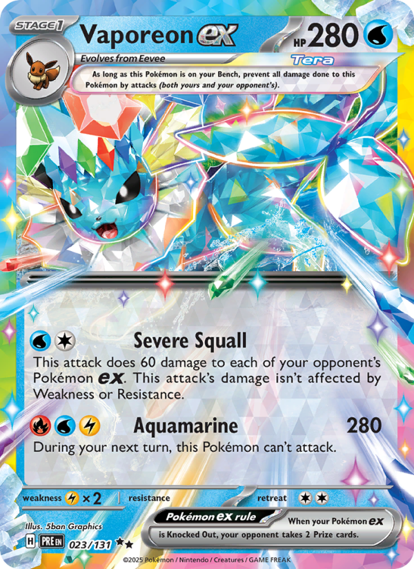 Vaporeon ex (023/131) Reverse Holo card image