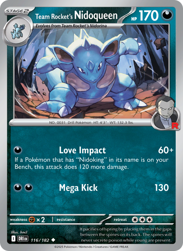 Team Rocket's Nidoqueen (116/182) Reverse Holo card image