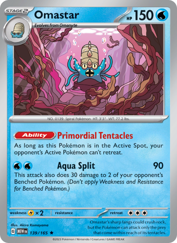 Omastar (139/165) Reverse Holo card image