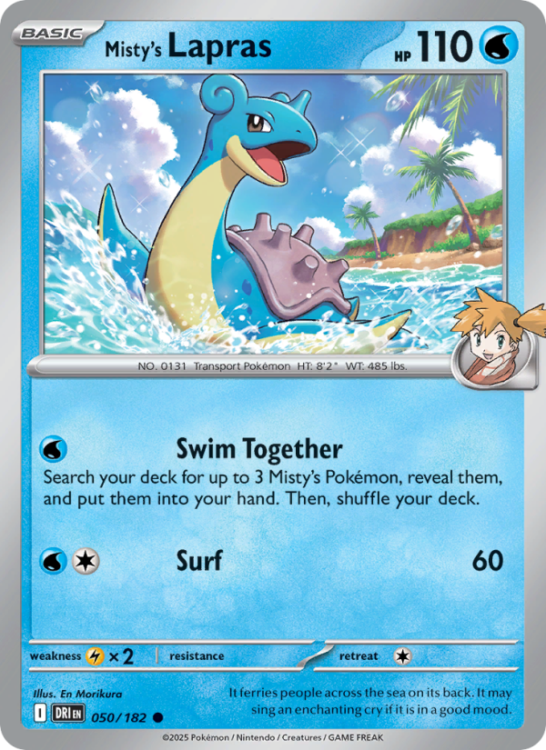 Misty's Lapras (050/182) Reverse Holo card image