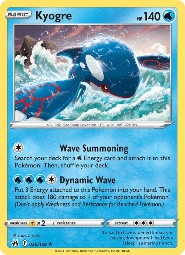 Kyogre (036/159) Reverse Holo card image