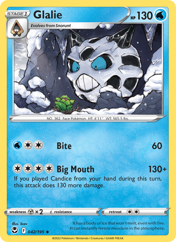 Glalie (042/195) Reverse Holo card image