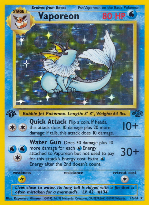 Vaporeon (012/64) Reverse Holo card image