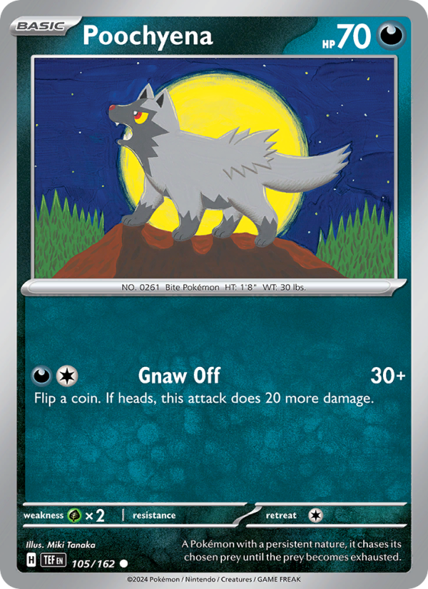 Poochyena (105/162) Reverse Holo card image