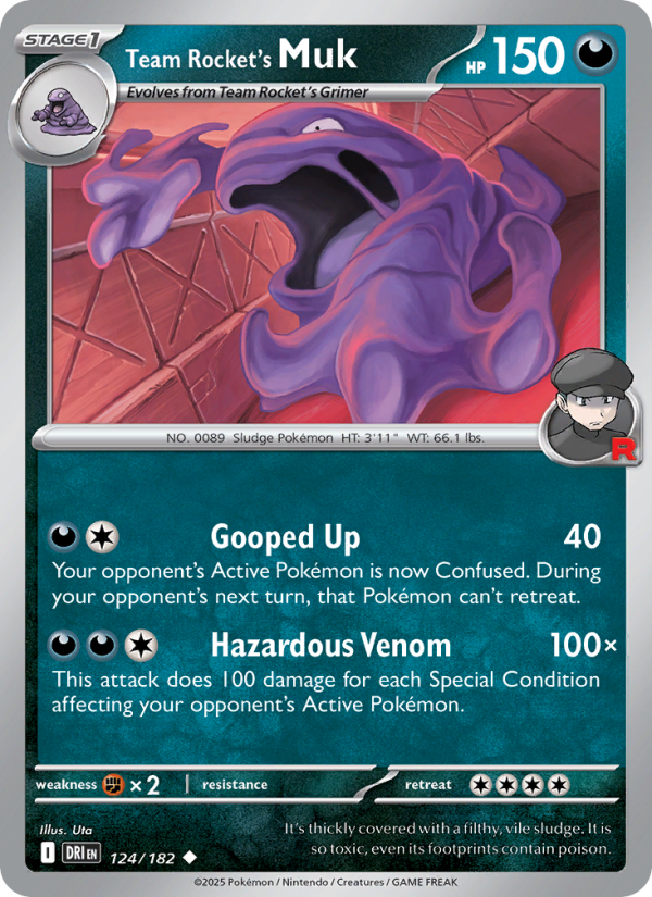 Team Rocket's Muk (124/182) Reverse Holo card image