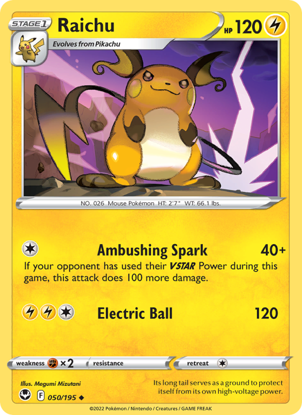 Raichu (050/195) Reverse Holo card image