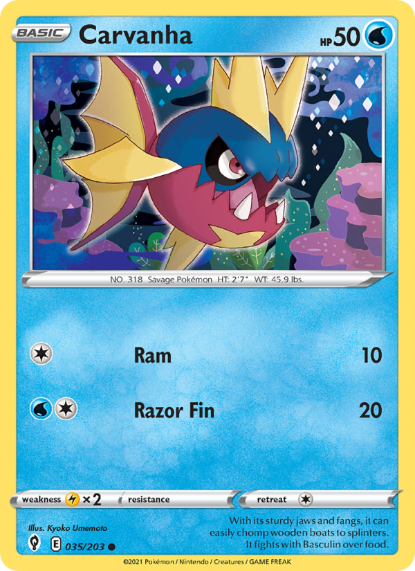 Carvanha (035/203) Reverse Holo card image