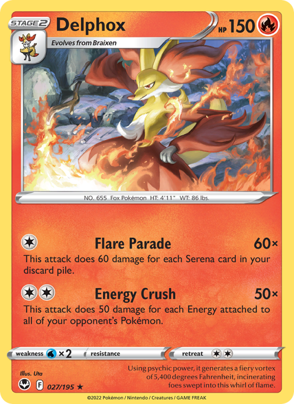 Delphox (027/195) Reverse Holo card image