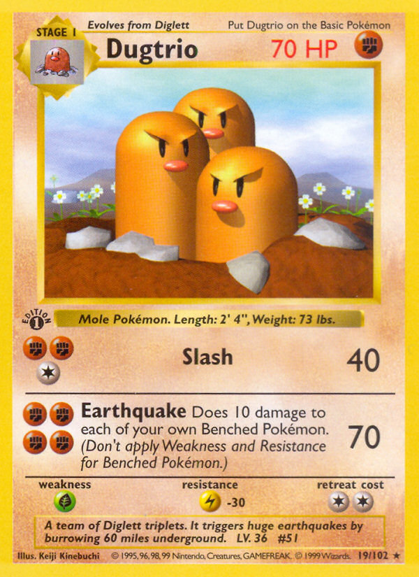 Dugtrio (019/102) Reverse Holo card image