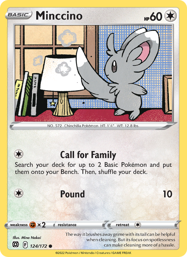 Minccino (124/172) Reverse Holo card image