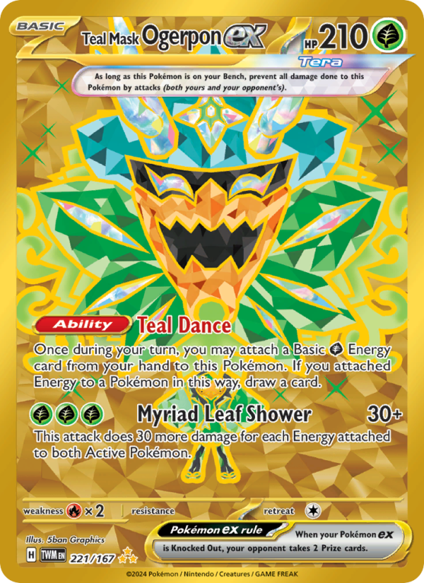 Teal Mask Ogerpon ex (221/167) Holographic card image