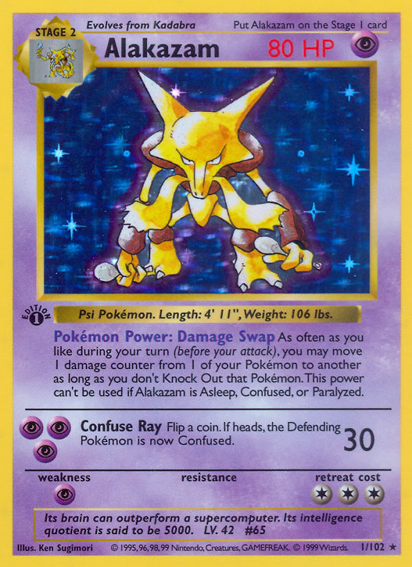 Alakazam (001/102) Reverse Holo card image