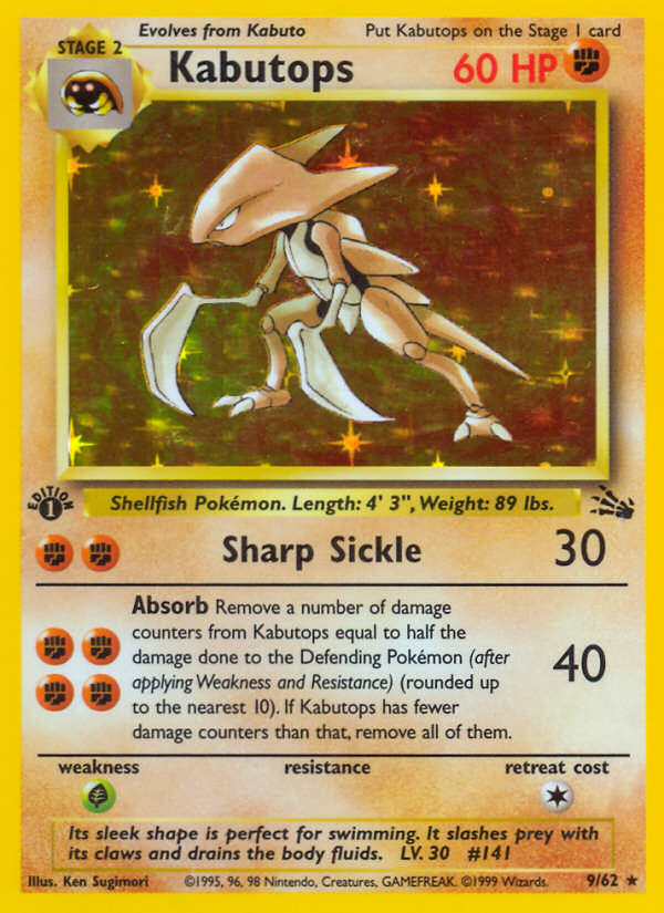 Kabutops (009/62) Reverse Holo card image