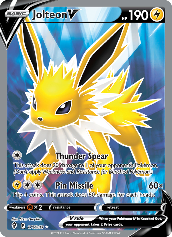Jolteon V (177/203) Holographic card image
