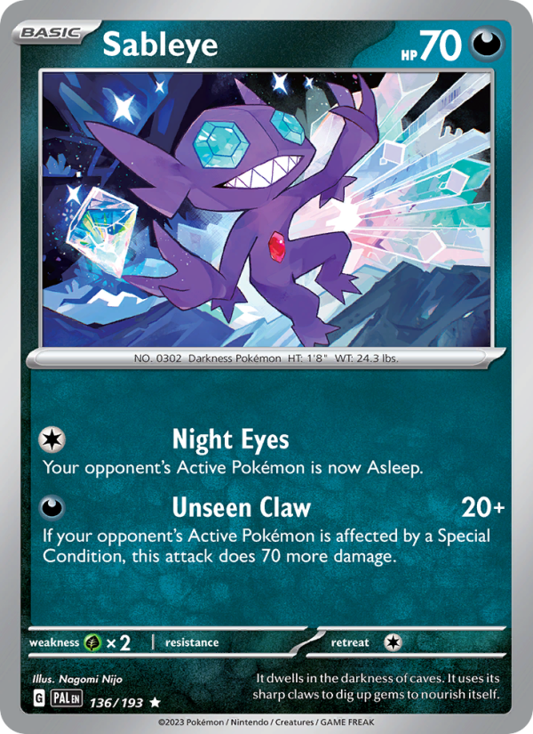 Sableye (136/193) Reverse Holo card image