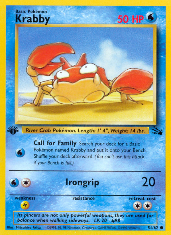 Krabby (051/62) Reverse Holo card image