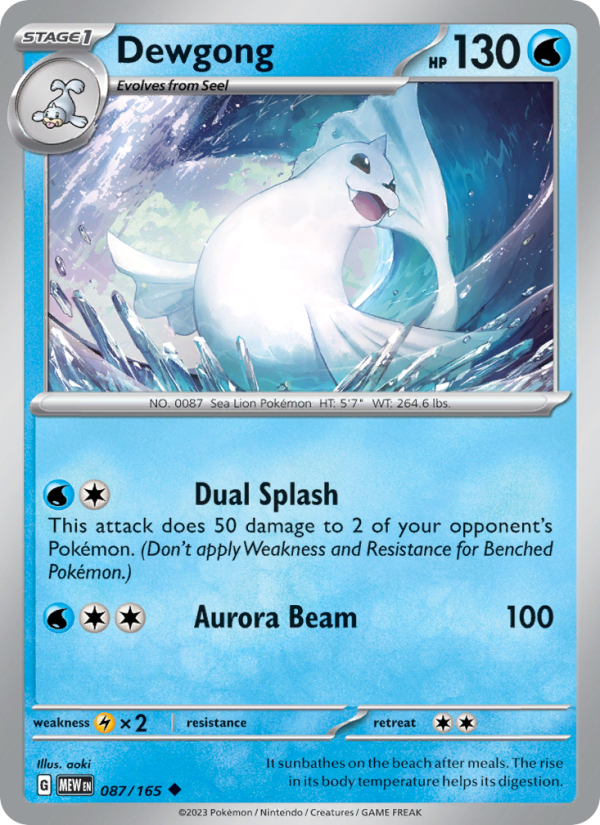 Dewgong (087/165) Reverse Holo card image