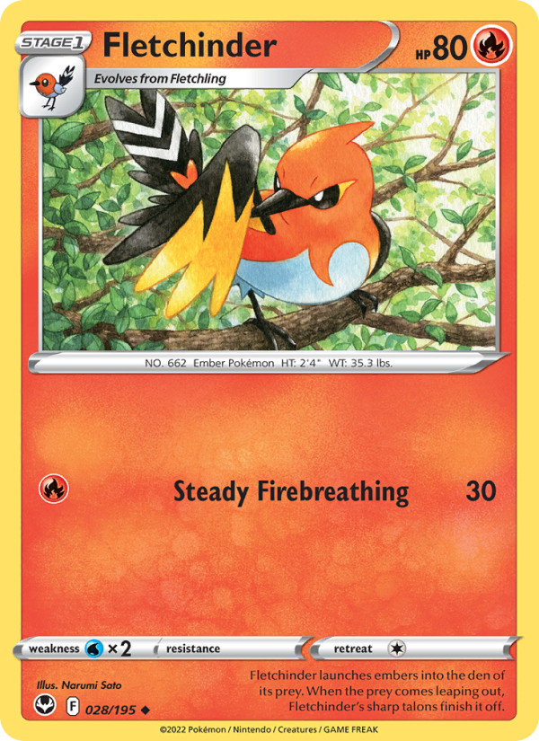 Fletchinder (028/195) Reverse Holo card image