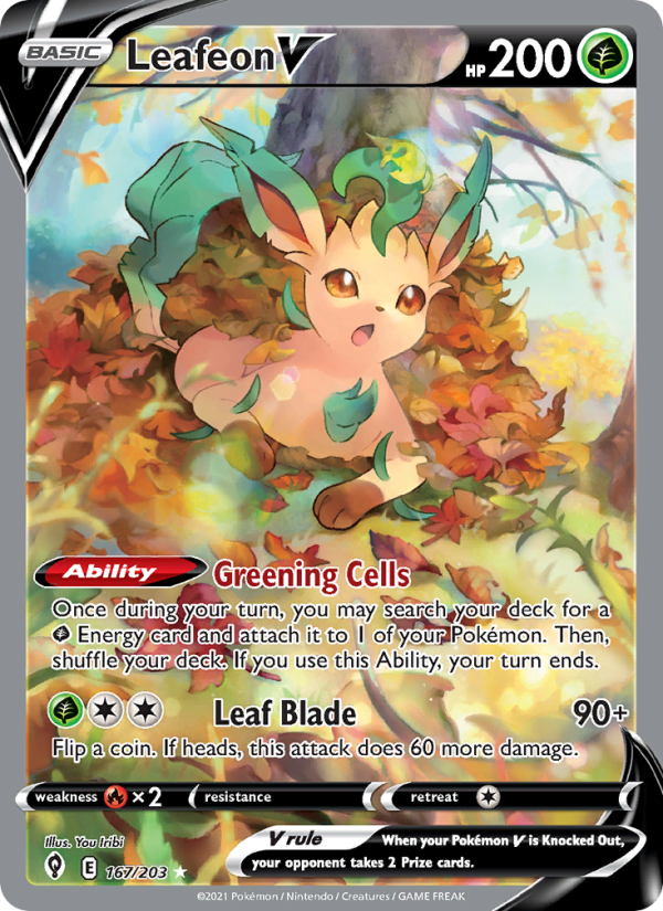 Leafeon V (167/203) Holographic card image