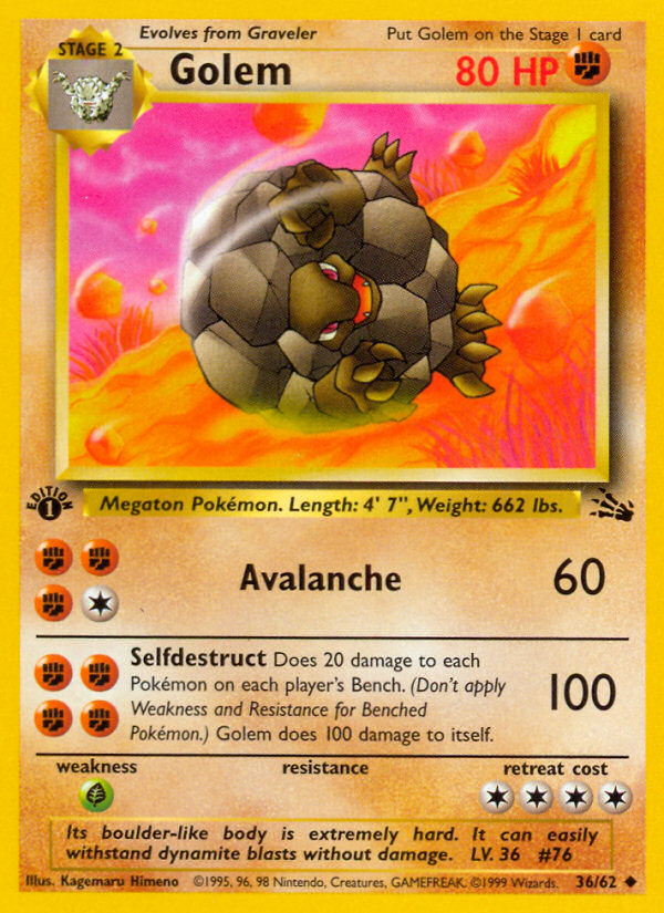 Golem (036/62) Reverse Holo card image