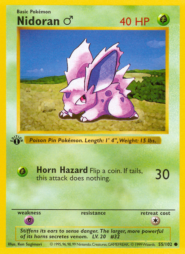 Nidoran♂ (055/102) Reverse Holo card image