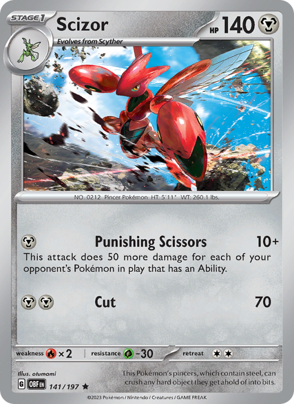 Scizor (141/197) Reverse Holo card image