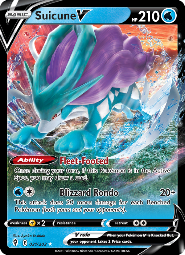 Suicune V (031/203) Holographic card image