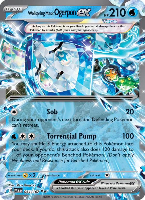 Wellspring Mask Ogerpon ex (064/167) Holographic card image