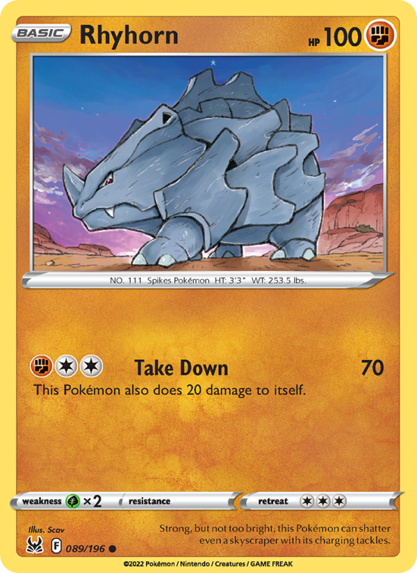 Rhyhorn (089/196) Reverse Holo card image
