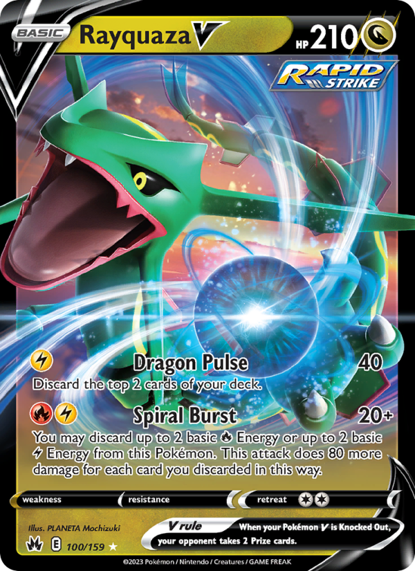 Rayquaza V (100/159) Holographic card image