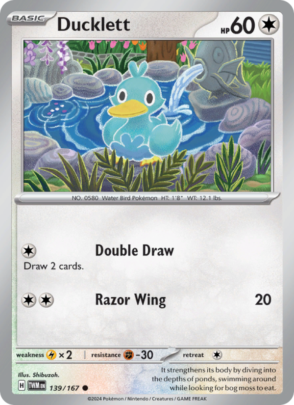 Ducklett (139/167) Reverse Holo card image
