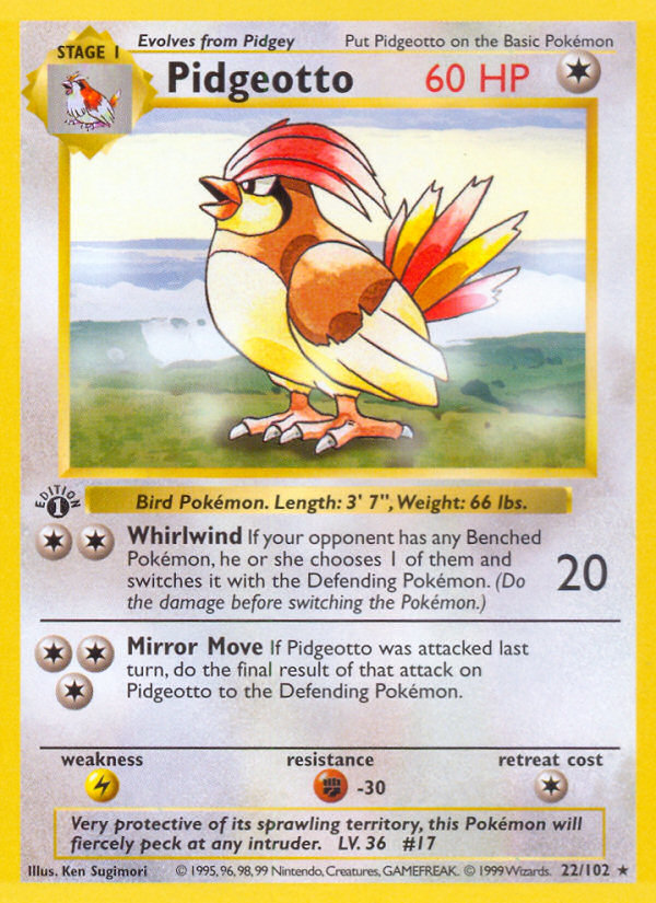 Pidgeotto (022/102) Reverse Holo card image