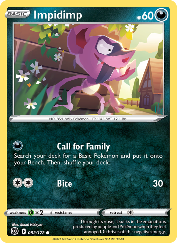 Impidimp (092/172) Reverse Holo card image
