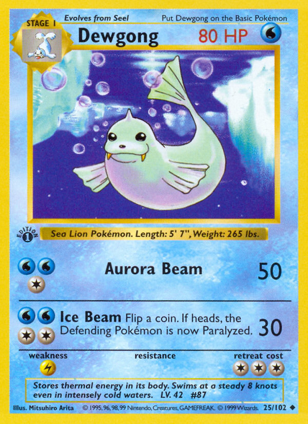 Dewgong (025/102) Reverse Holo card image
