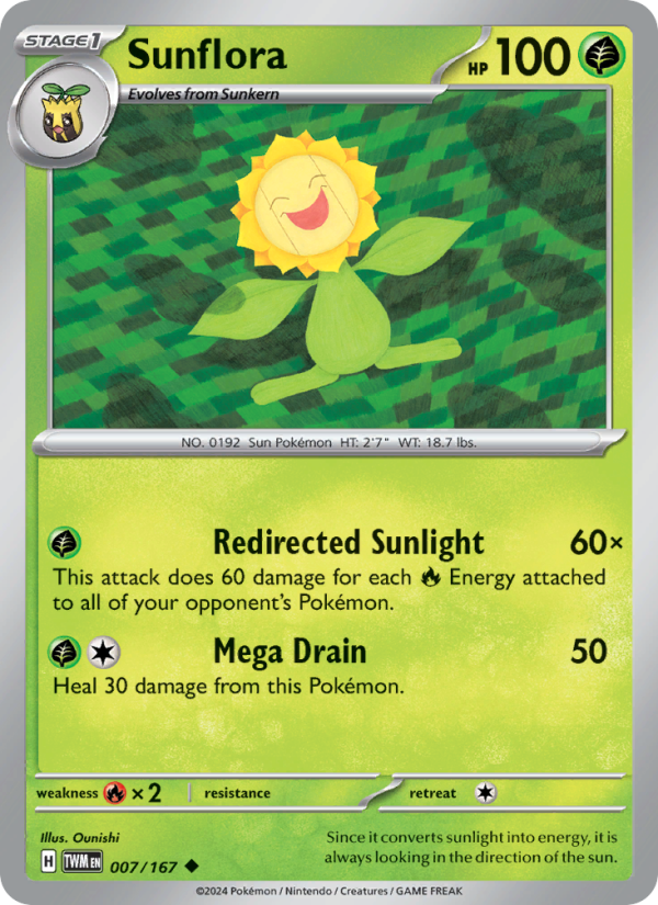 Sunflora (007/167) Reverse Holo card image