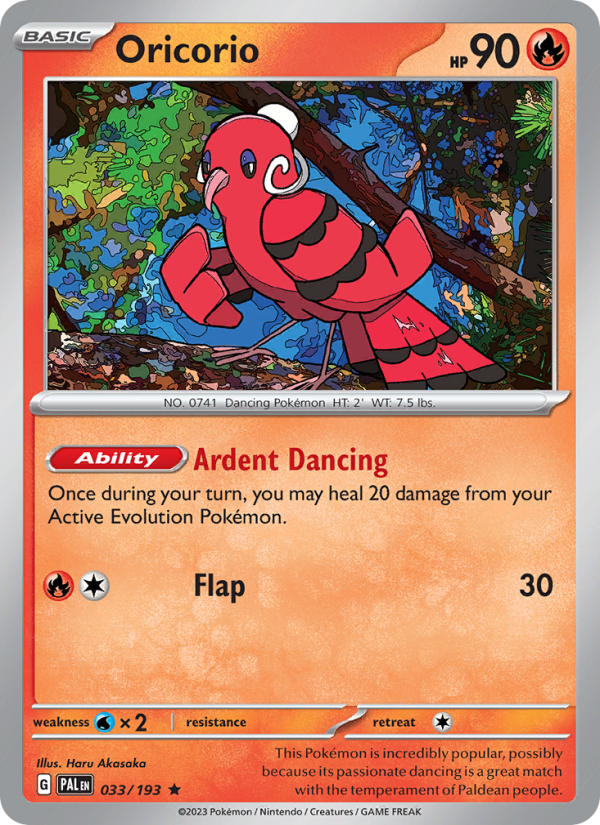 Oricorio (033/193) Reverse Holo card image